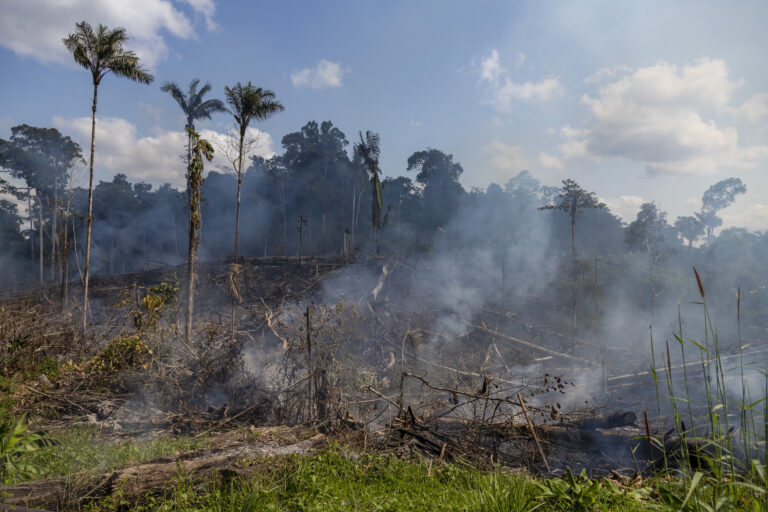 En las poblaciones alrededor de la Va Auca, la quema es una forma econmica de alistar los terrenos para la agricultura o la ganadera. Foto: Armando Prado.