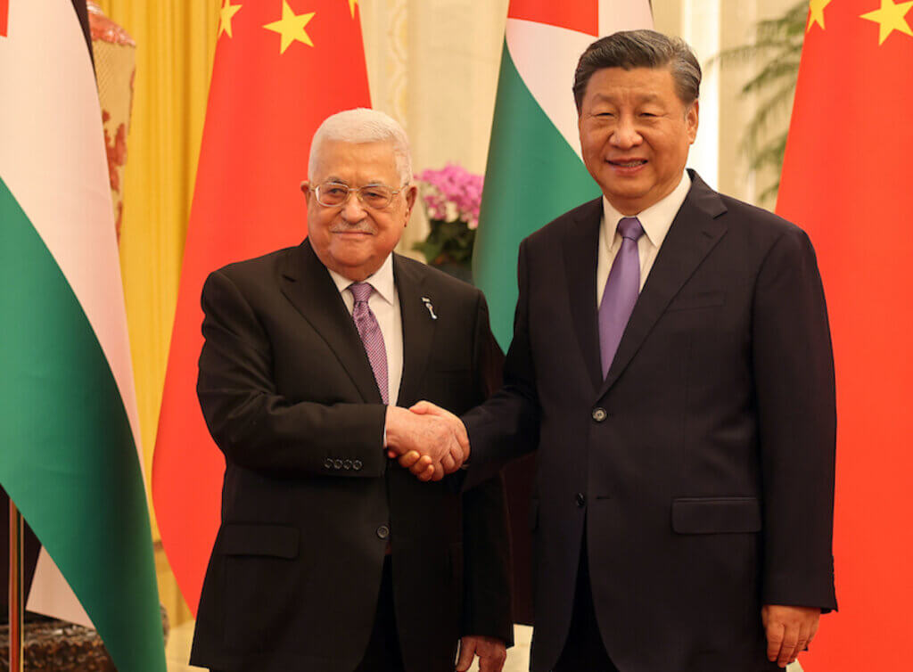 Palestinian President Mahmoud Abbas meets with Chinese President Xi Jinping in Beijing, China on June 14, 2023. (Photo: Thaer Ganaim/APA Images)