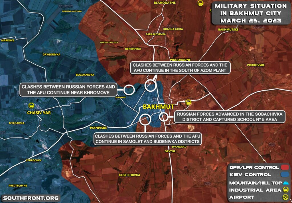 Military Situation In Bakhmut On March 25, 2023 (Map Update)