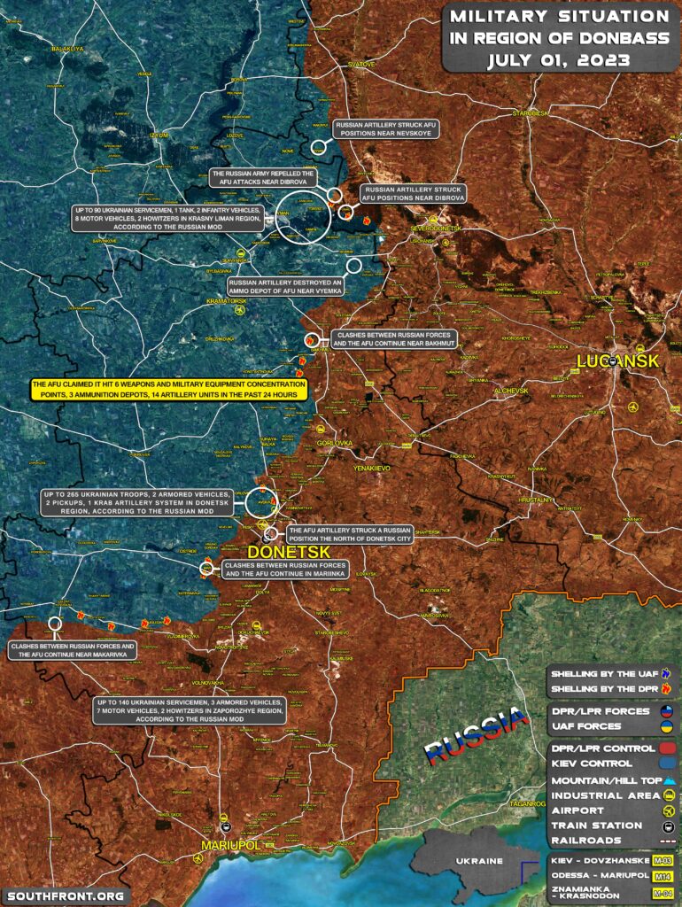 Military Situation In Region Of Donbass On July 01, 2023 (Map Update)