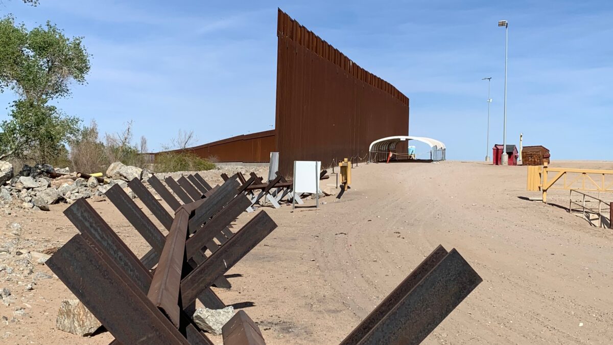 Gap in the southern border wall near the Morelos Dam in Arizona.