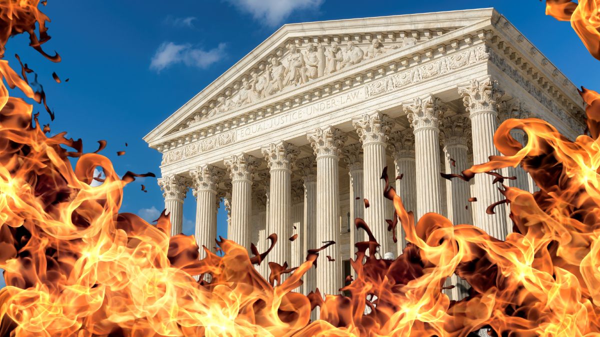 Supreme Court in flames
