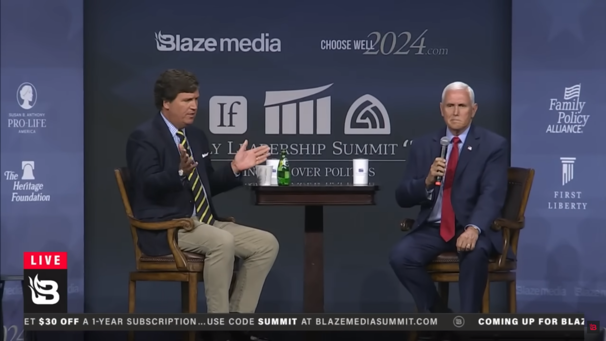 Tucker Carlson and Mike Pence