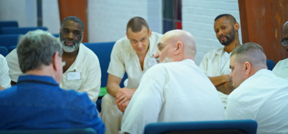 Prisoners sit in circle for restorative justice